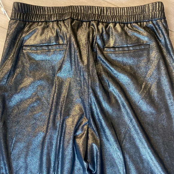 Joie Brushed Metallic Gold Wide Leg Soft Pants Work Career Evening Size 14 - Picture 6 of 9